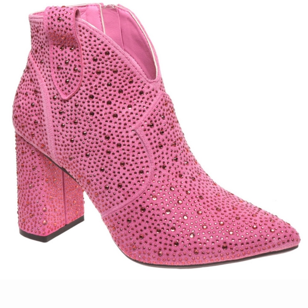 Pink Rhinestone Bootie